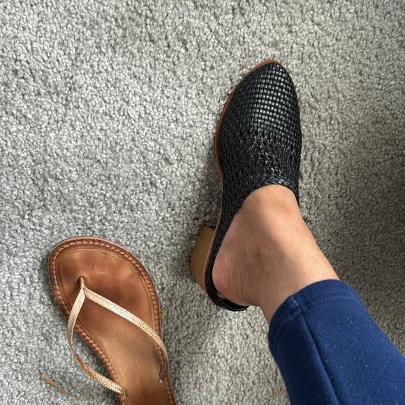 Time and Tru Woven Heeled Mules Black Memory Foam Comfort summer office size 6.5 - Picture 2 of 10